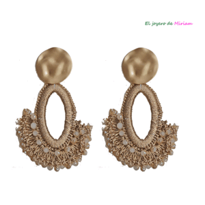 Pendientes cuentas oro viejo