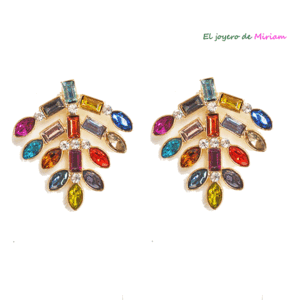 Pendientes cristales multicolor