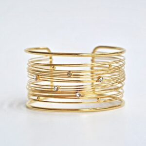 Pulsera brazalete cristales blancos