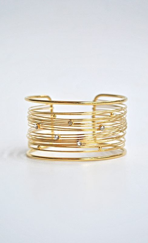 Pulsera brazalete cristales blancos