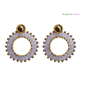 Pendientes redondos lilas