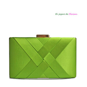 Clutch verde lima raso