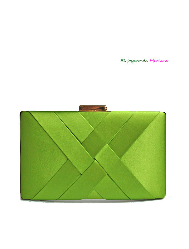 Clutch verde lima raso