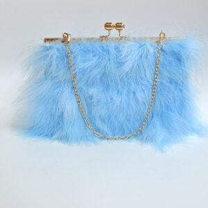 Clutch plumas azul celeste