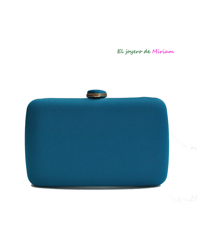 Clutch azul petróleo de raso