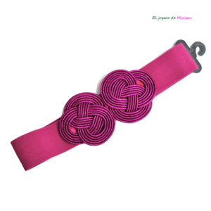 Fajín elástico fucsia metalizado