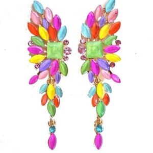 Pendientes largos multicolor