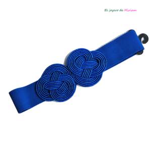 Fajín elástico azul metalizado