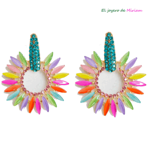Pendientes grandes multicolor