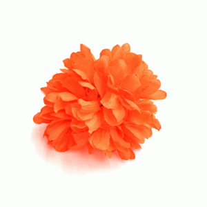Flor naranja con pinza