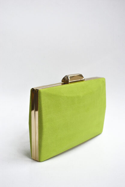 Bolso clutch verde lima irregular - Imagen 2