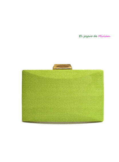 Bolso clutch verde lima irregular