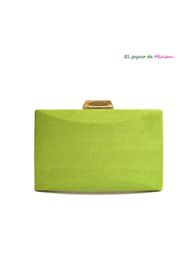 Bolso clutch verde lima irregular