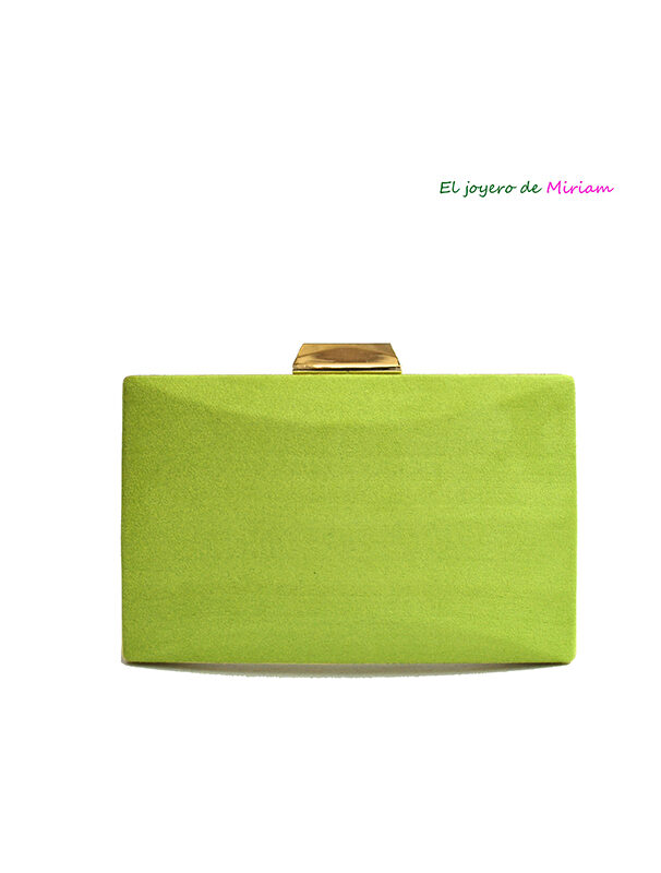 Bolso clutch verde lima irregular