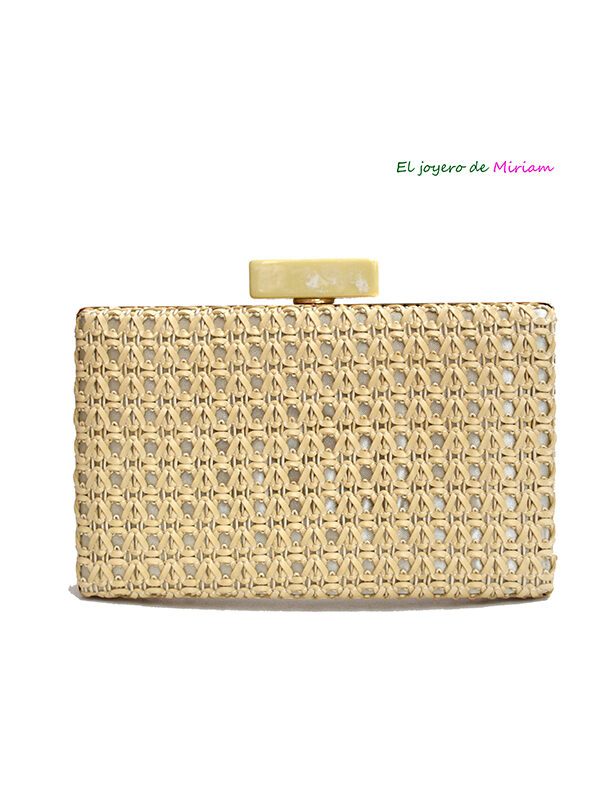 Clutch rafia cierre resina