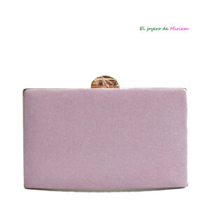 Bolso clutch lila y oro