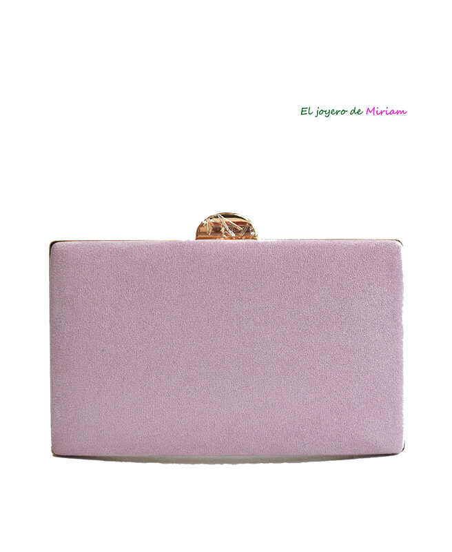 Bolso clutch lila y oro