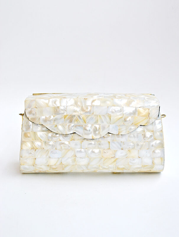 Bolso clutch nácar perla