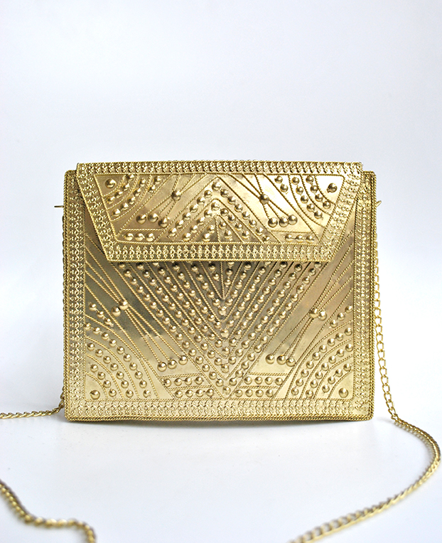 bancarrota Nublado Adolescente Bolso clutch dorado latón - El joyero de Miriam