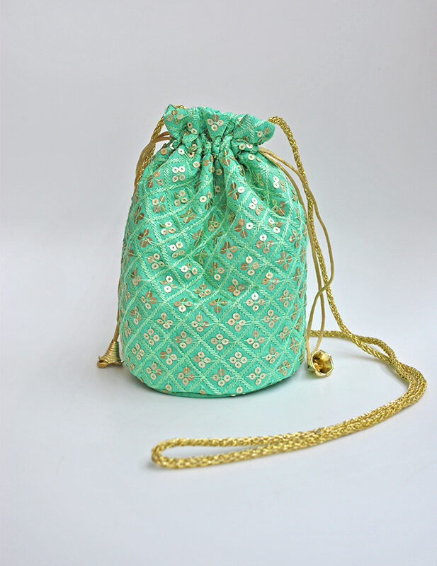 Bombonera clutch verde agua