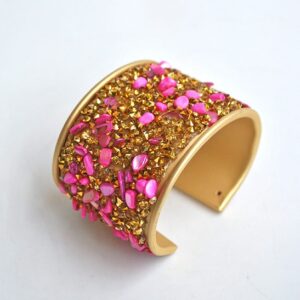 Brazalete pedrería rosa