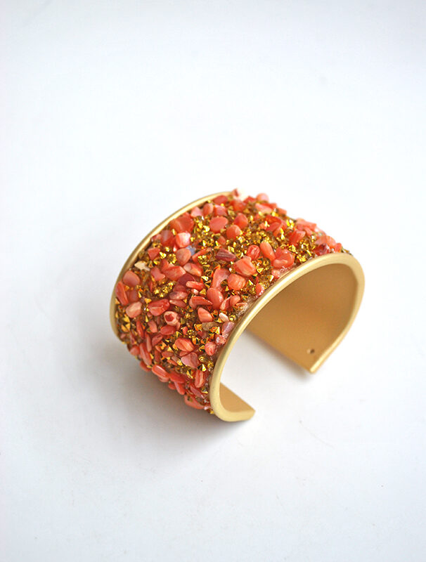 Brazalete pedrería naranja
