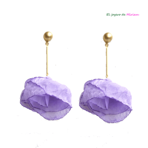 Pendientes lilas pétalos