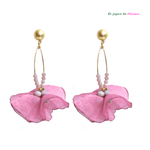 Pendientes pétalos rosas