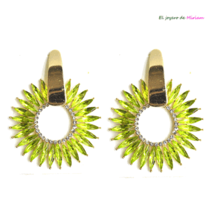 Pendientes verde lima y oro
