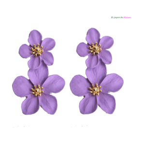 Pendientes flores lilas