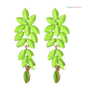 Pendientes largos verde lima