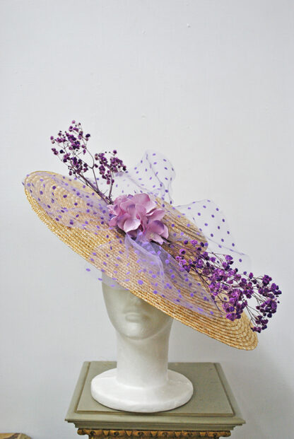 Tocado morado de paja - Imagen 2