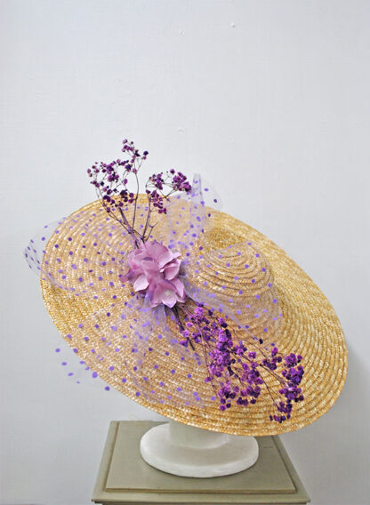 Tocado morado de paja - Imagen 5