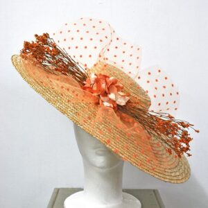 Tocado naranja de paja