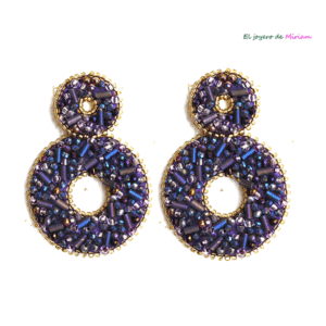 Pendientes azules y morados