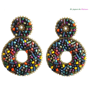 Pendientes cuentas multicolor