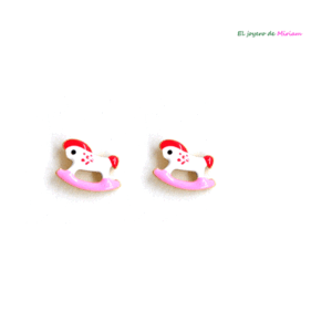 Pendientes caballos acero