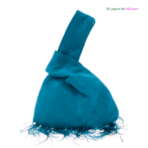Clutch saco turquesa plumas