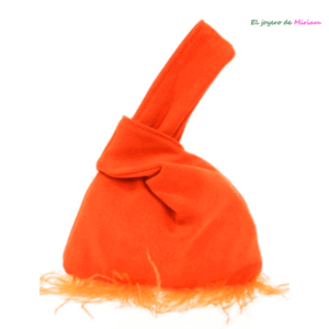 Clutch saco naranja plumas