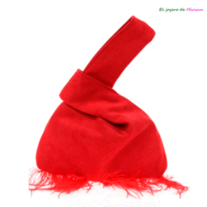 Clutch saco rojo plumas