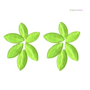 Pendientes flor verde lima