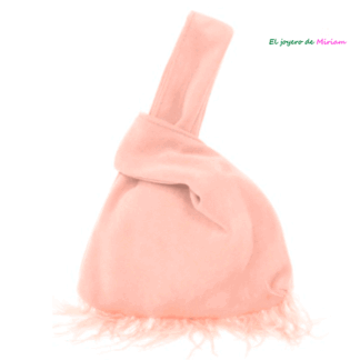 Clutch saco nude plumas