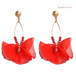 Pendientes pétalos rojos