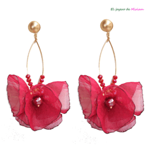 Pendientes pétalos burdeos