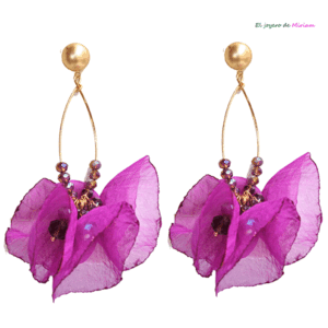 Pendientes pétalos bugamvillas