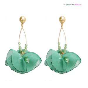 Pendientes pétalos verde agua