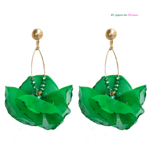 Pendientes pétalos verdes