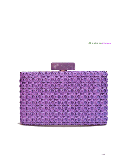 Bolso clutch morado rafia
