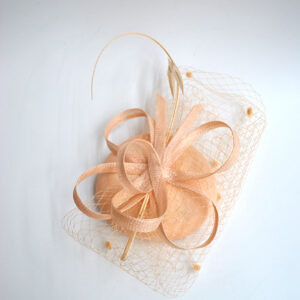 Tocado redecilla salmón