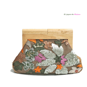 Bolso rafia y madera